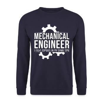 Maschinenbauingenieur Ich Kämpfe Gegen Zombies - Unisex Pullover - Navy - Vorne - Alina (178cm) & Michal (187cm)