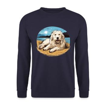 Maremma Abruzzo German Shepherd Maremmano Abruzzese - Unisex Sweatshirt - navy - Front - Alina (178cm) & Michal (187cm)