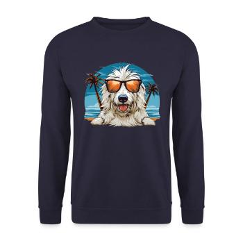 Maremmano Abruzzese German Shepherd - Unisex Sweatshirt - navy - Front - Alina (178cm) & Michal (187cm)