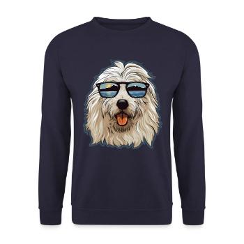 Maremmano Abruzzese German Shepherd - Unisex Sweatshirt - navy - Front - Alina (178cm) & Michal (187cm)
