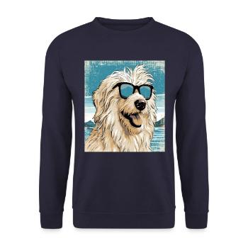 Maremmano Abruzzese German Shepherd - Unisex Sweatshirt - navy - Front - Alina (178cm) & Michal (187cm)