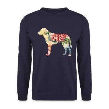 Kangal German Shepherd Dog Breed Floral - Unisex Sweatshirt - navy - Front - Alina (178cm) & Michal (187cm)