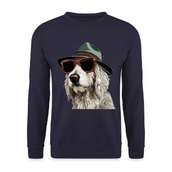 Maremmano Abruzzese German Shepherd - Unisex Sweatshirt - navy - Front - Alina (178cm) & Michal (187cm)