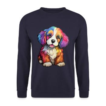 Puppy Dog Arc-en-ciel - Sweat-shirt Unisexe - marine - Devant - Alina (178cm) & Michal (187cm)