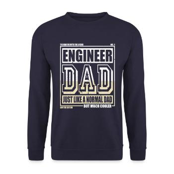 Ingenieur Papa Geschenk - Unisex Pullover - Navy - Vorne - Alina (178cm) & Michal (187cm)