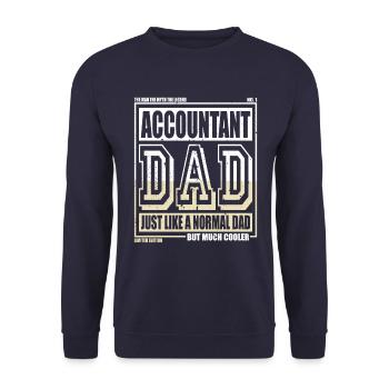 Buchhalter Papa Geschenk - Unisex Pullover - Navy - Vorne - Alina (178cm) & Michal (187cm)