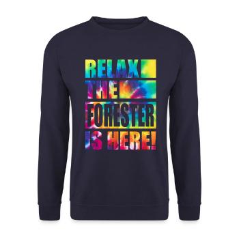 Forester Lustiger Spruch - Unisex Pullover - Navy - Vorne - Alina (178cm) & Michal (187cm)