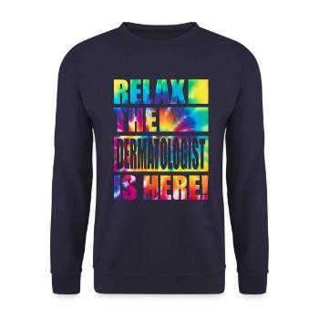 Dermatologist Funny saying - Unisex Sweatshirt - navy - Front - Alina (178cm) & Michal (187cm)