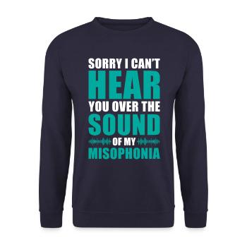 Gift to raise awareness of misophonia - Unisex Sweatshirt - navy - Front - Alina (178cm) & Michal (187cm)