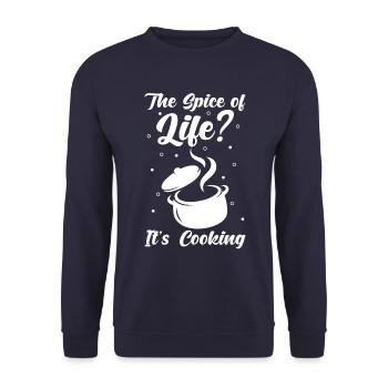 Chef Culinary chef says the spice of life? - Unisex Sweatshirt - navy - Front - Alina (178cm) & Michal (187cm)