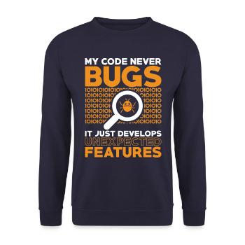 Programmer Developer Coder Code - Unisex Sweatshirt - navy - Front - Alina (178cm) & Michal (187cm)