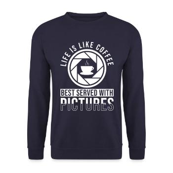 Photographers Gift - Unisex Sweatshirt - navy - Front - Alina (178cm) & Michal (187cm)