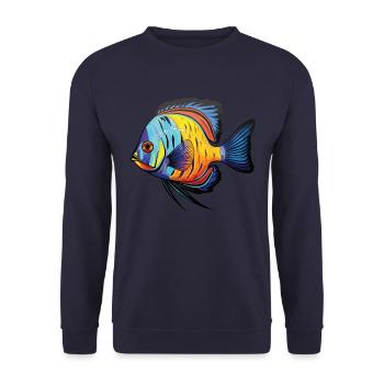 ANGLELFISH - Unisex Pullover - Navy - Vorne - Alina (178cm) & Michal (187cm)