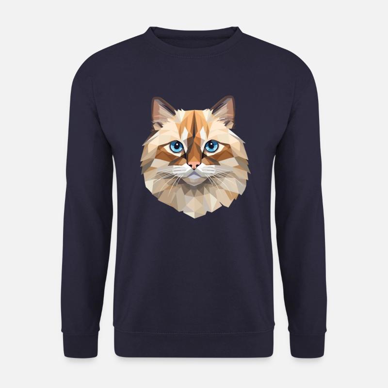 Birman Cat Polygon Design - Unisex Pullover - Navy