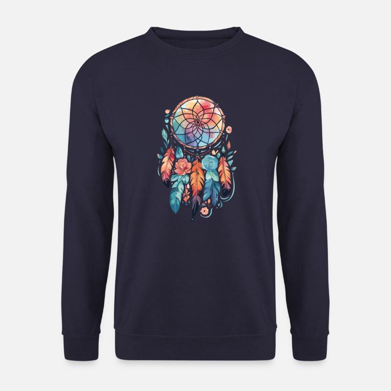 Dream Catcher Traumfänger Federn - Unisex Pullover - Navy