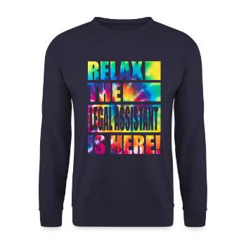Legal Assistant Lustiger Spruch - Unisex Pullover - Navy - Vorne - Alina (178cm) & Michal (187cm)