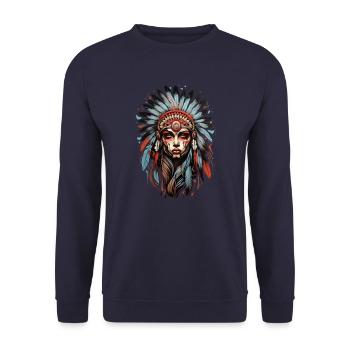 Native Americans - Unisex Sweatshirt - navy - Front - Alina (178cm) & Michal (187cm)