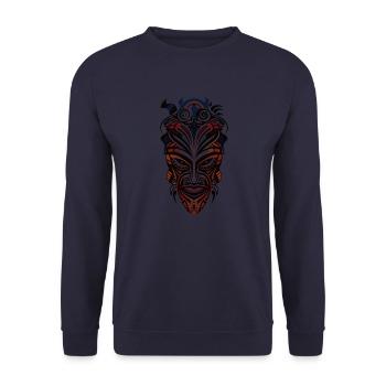 Masque tribal - Sweat-shirt Unisexe - marine - Devant - Alina (178cm) & Michal (187cm)