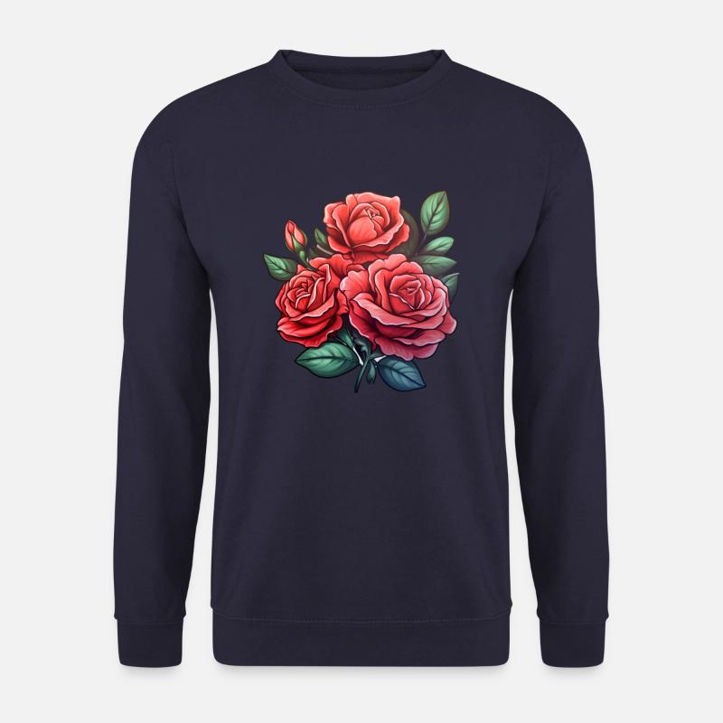 Rosenblüte Blume - Unisex Pullover - Navy