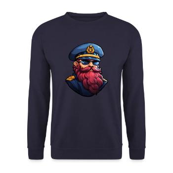 Matrose mit Bart - Unisex Pullover - Navy - Vorne - Alina (178cm) & Michal (187cm)