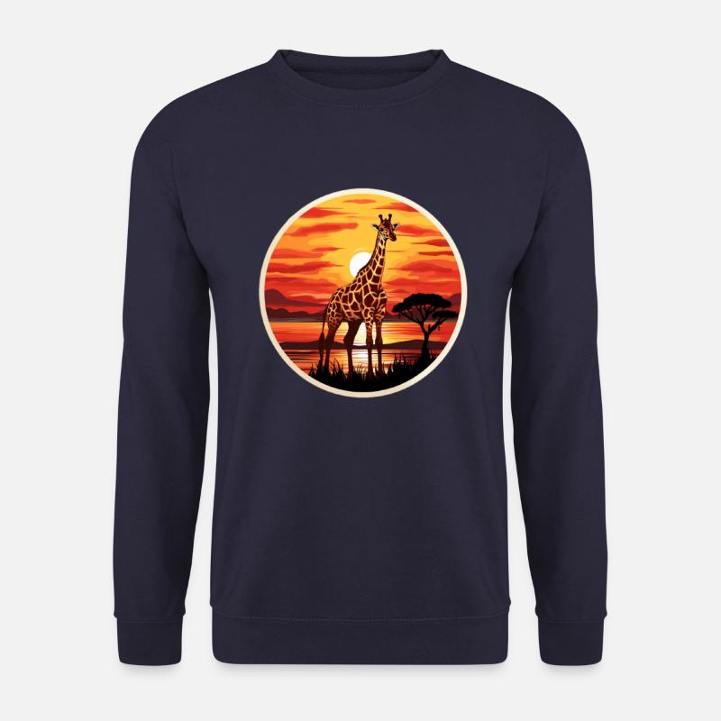 Giraffe Afrika Sonnenuntergang - Unisex Pullover - Navy