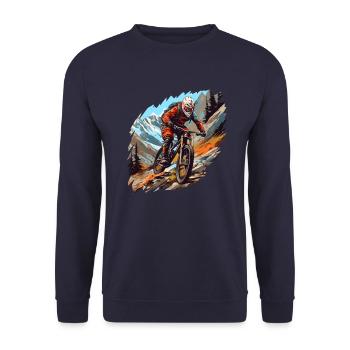 Mountain bike - Unisex Sweatshirt - navy - Front - Alina (178cm) & Michal (187cm)