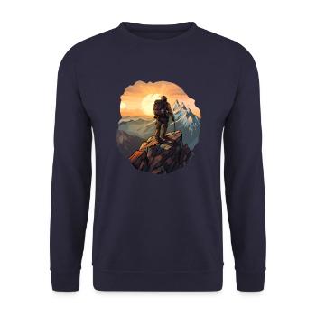 Bergsteigen - Unisex Pullover - Navy - Vorne - Alina (178cm) & Michal (187cm)