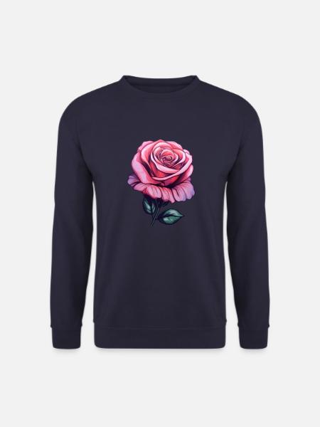 Rose Pastellfarbe Pink - Unisex Pullover - Navy