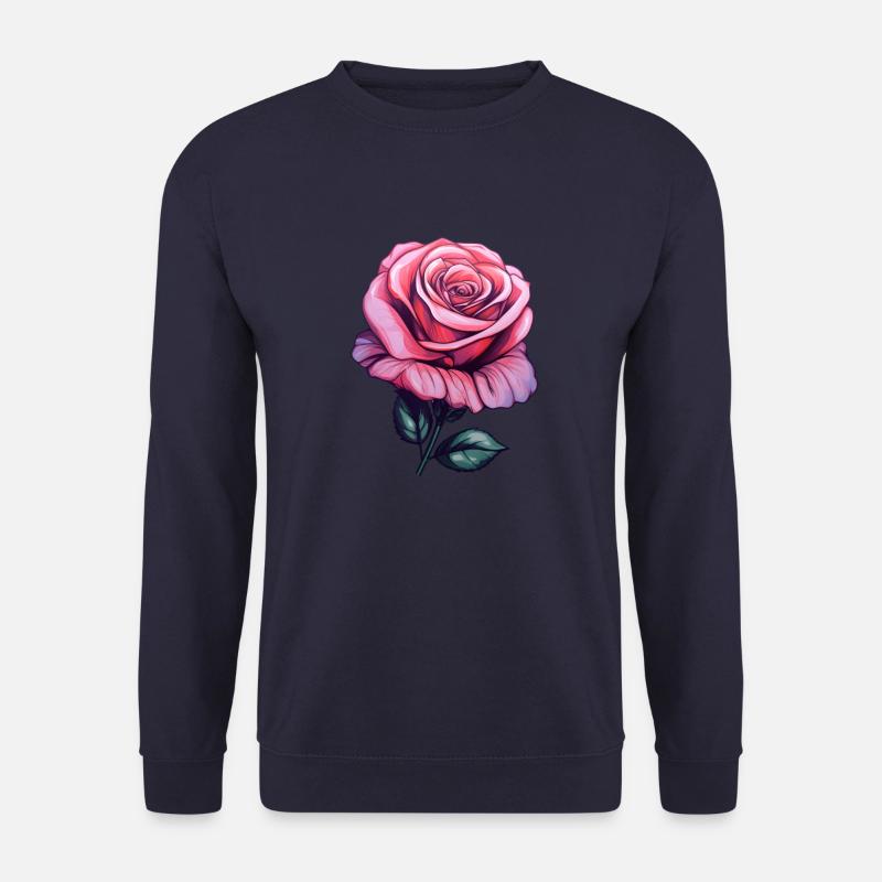 Rose Pastellfarbe Pink - Unisex Pullover - Navy