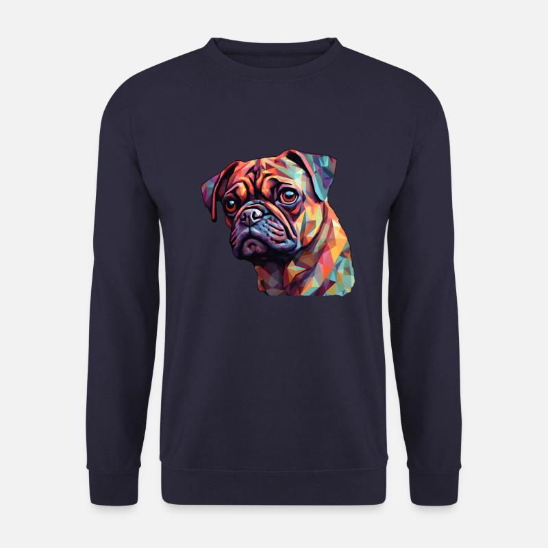 Pug Polygon - Unisex Sweatshirt - navy