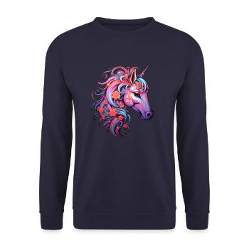 Unicorn Aesthetic Design - Unisex Sweatshirt - navy - Front - Alina (178cm) & Michal (187cm)