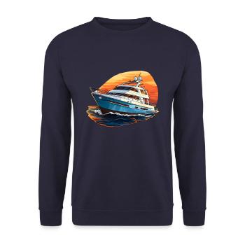 Yacht boat - Unisex Sweatshirt - navy - Front - Alina (178cm) & Michal (187cm)
