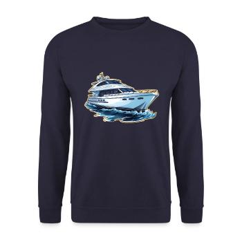 Yacht Motorboat - Unisex Sweatshirt - navy - Front - Alina (178cm) & Michal (187cm)