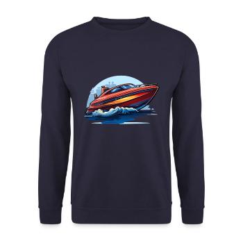 Motorboat - Unisex Sweatshirt - navy - Front - Alina (178cm) & Michal (187cm)