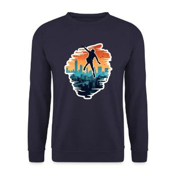 Parkour Free Running - Unisex Sweatshirt - navy - Front - Alina (178cm) & Michal (187cm)