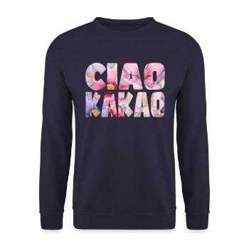 Ciao Cocoa Floral Pattern - Unisex Sweatshirt - navy - Front - Alina (178cm) & Michal (187cm)