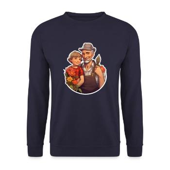 Cadre Grand-père et petite-fille - Sweat-shirt Unisexe - marine - Devant - Alina (178cm) & Michal (187cm)