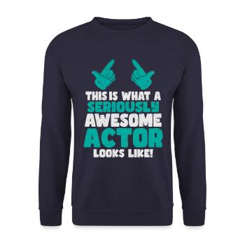 Voici ce à quoi ressemble un acteur génial cool - Sweat-shirt Unisexe - marine - Devant - Alina (178cm) & Michal (187cm)