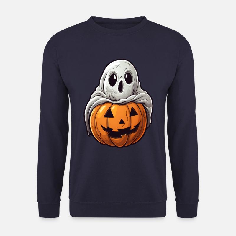 Ghost Pumpkin Halloween Comic - Unisex Sweatshirt - navy
