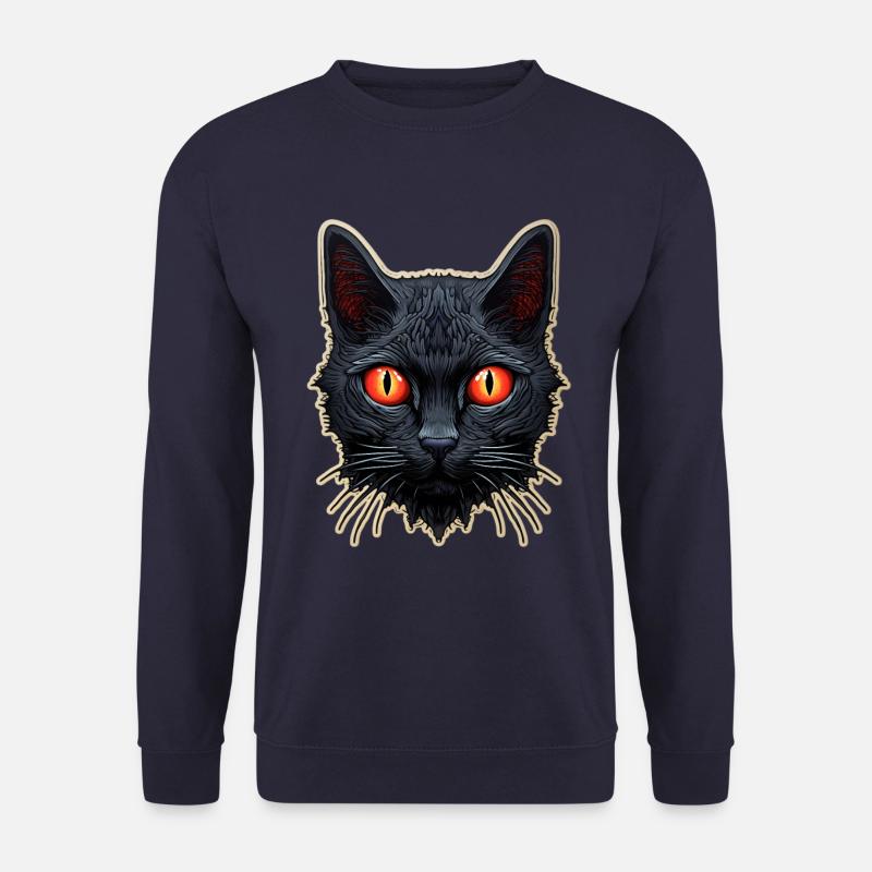 Schwarze Katze Halloween - Unisex Pullover - Navy