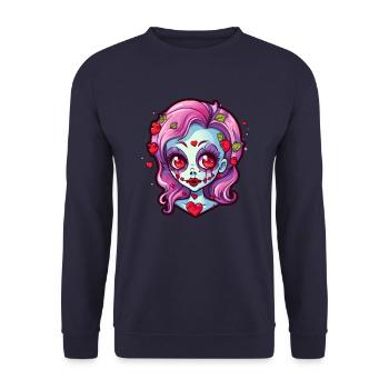 Zombie Kawaii Fille Halloween - Sweat-shirt Unisexe - marine - Devant - Alina (178cm) & Michal (187cm)