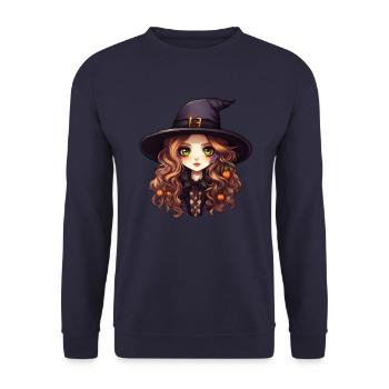 Chapeau de sorcière mignon - Sweat-shirt Unisexe - marine - Devant - Alina (178cm) & Michal (187cm)