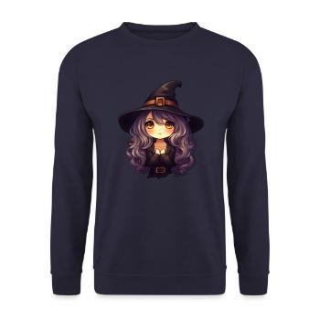 Bande dessinée sorcière d’Halloween - Sweat-shirt Unisexe - marine - Devant - Alina (178cm) & Michal (187cm)