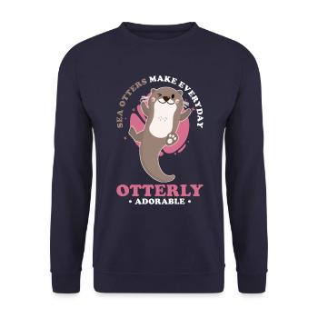 La loutre de mer dit un cadeau de loutre drôle - Sweat-shirt Unisexe - marine - Devant - Alina (178cm) & Michal (187cm)