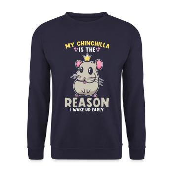 Chinchilla Niedlich - Unisex Pullover - Navy - Vorne - Alina (178cm) & Michal (187cm)