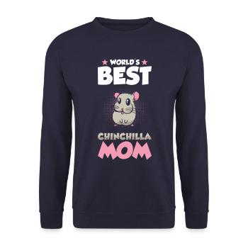 Chinchilla Mama Geschenk - Unisex Pullover - Navy - Vorne - Alina (178cm) & Michal (187cm)