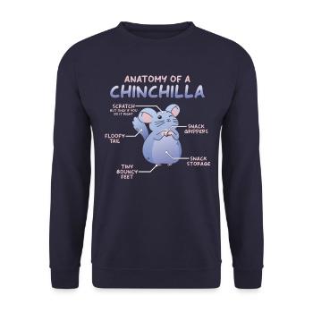 Chinchilla Anatomie - Unisex Pullover - Navy - Vorne - Alina (178cm) & Michal (187cm)