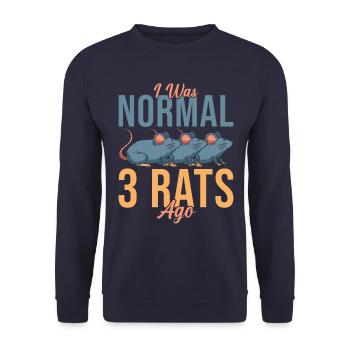 Rat Lover Gift - Unisex Sweatshirt - navy - Front - Alina (178cm) & Michal (187cm)