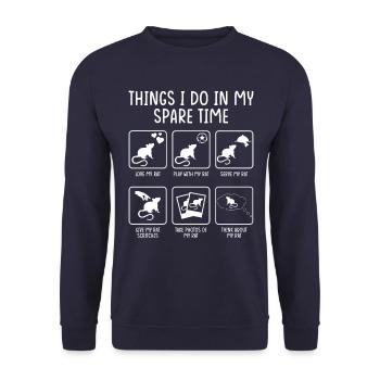 Gift for rat lovers - Unisex Sweatshirt - navy - Front - Alina (178cm) & Michal (187cm)