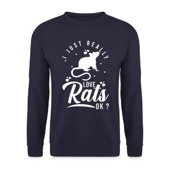 Gift for rat lovers - Unisex Sweatshirt - navy - Front - Alina (178cm) & Michal (187cm)
